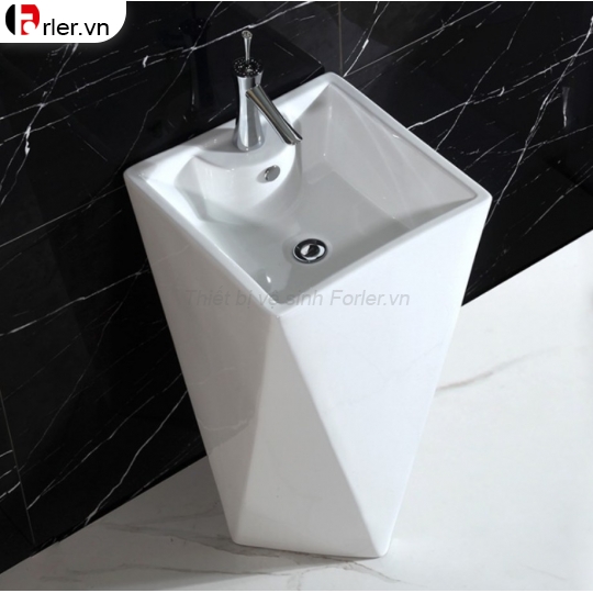 Lavabo Sứ Trụ Đứng Liền Khối Kim Cương Forler