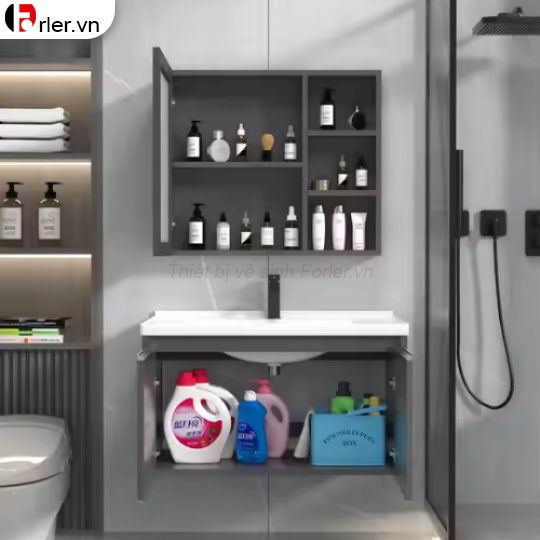 Bộ Tủ Nhôm Hơp Kim Chậu Lavabo Và Tủ Gương Thường Forler