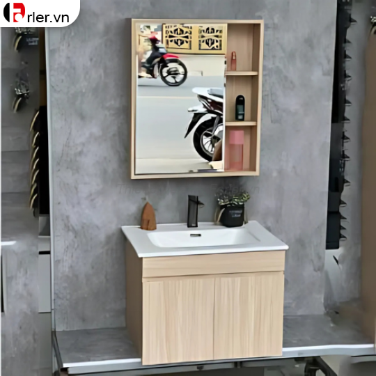 Tủ Nhựa PVC Vân Đá 2 Kích Thước - Gương Chữ Nhật FORLER