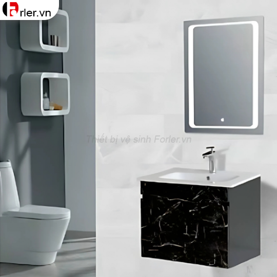 Tủ Nhựa PVC Vân Đá 2 Kích Thước - Gương Chữ Nhật FORLER