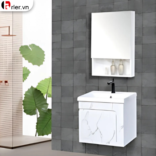 Tủ Nhựa PVC Vân Đá Trắng Đen Cao Cấp FORLER