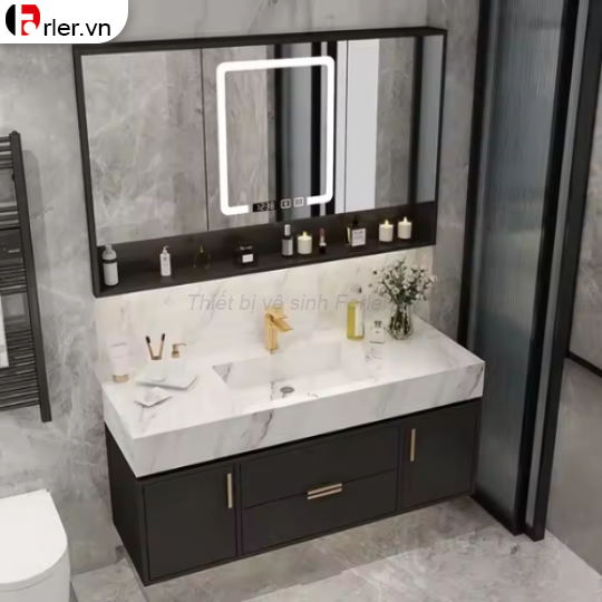 Bộ Tủ Nhựa PVC Cao Cấp - Mặt Lavabo Đá Âm FORLER