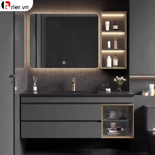 Bộ Tủ Nhựa PVC - Mặt Lavabo Sứ Âm Liền Khối FORLER