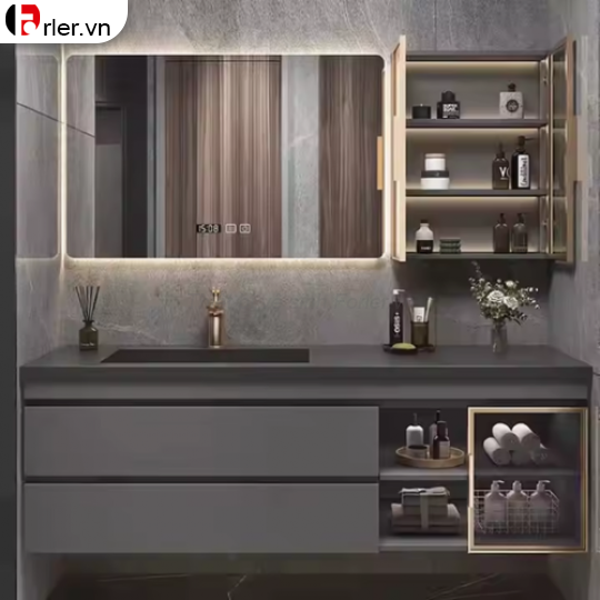 Bộ Tủ Nhựa PVC - Mặt Lavabo Sứ Âm Liền Khối FORLER