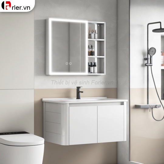 Bộ Tủ Nhôm Hợp Kim Chậu Lavabo Và Tủ Gương Led Forler