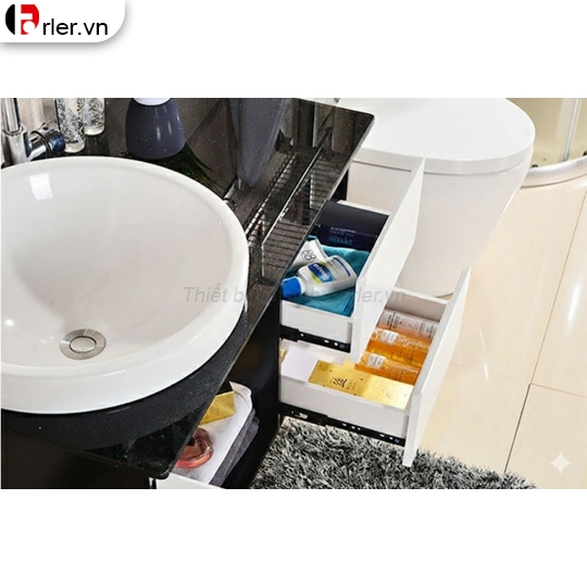 Bộ Tủ, Chậu Bàn Đá, Tủ Gương Nhựa PVC Trắng Forler