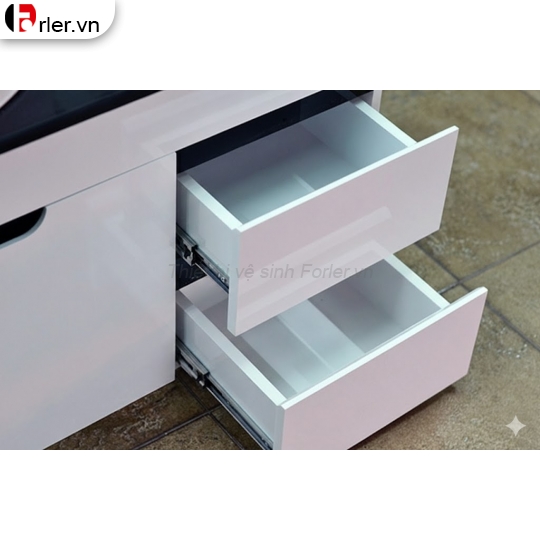 Bộ Tủ, Chậu Bàn Đá, Tủ Gương Nhựa PVC Trắng Forler