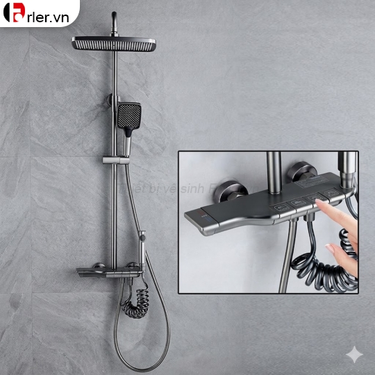 Sen Cây 4 Phím Inox 304 Sơn Tĩnh Điện Xám Nano Forler