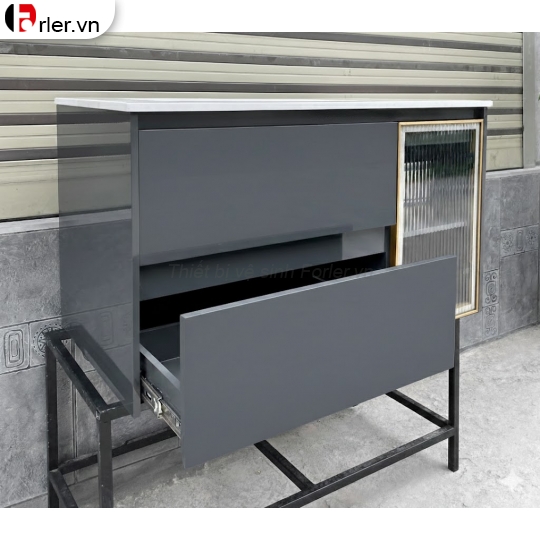 Bộ Tủ Nhựa PVC, Chậu Bàn Đá Lavabo, Gương Led Tròn Forler