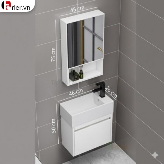 Bộ Tủ Mini Trắng Nhựa PVC Chống Nước Forler