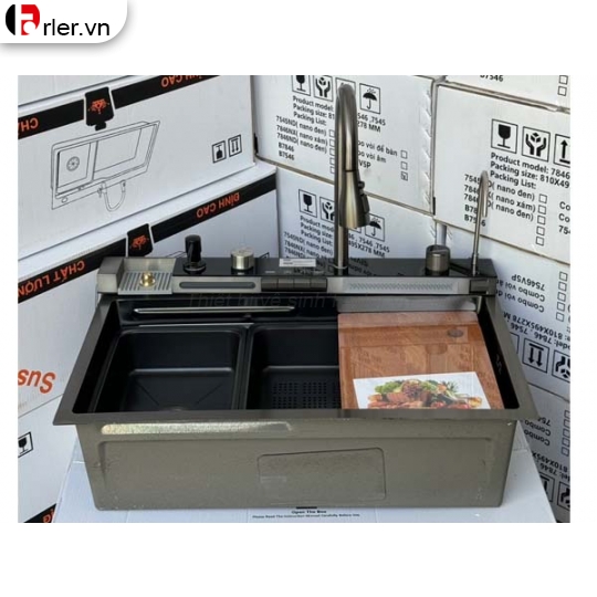 Bồn Rửa Chén 5 Phím Đa Năng Hiện Đại Xám Nano Forler