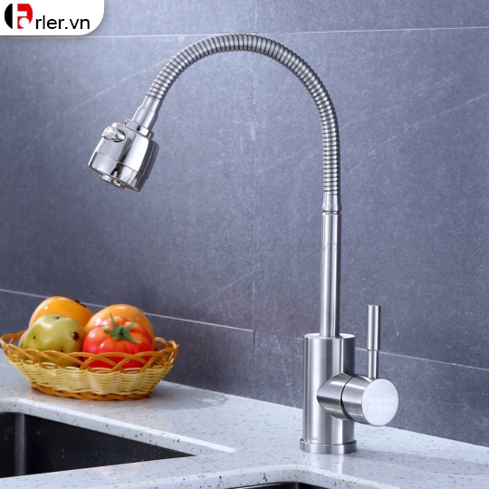 Vòi Chén Nóng Lạnh Cần Dẻo, Đầu Vòi Tăng Áp (VRC09) Forler