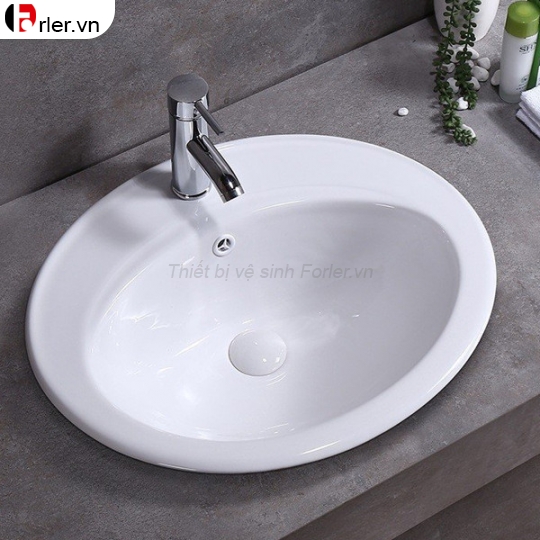 Lavabo Rửa Mặt Oval Âm Bàn Dương Vành Forler 