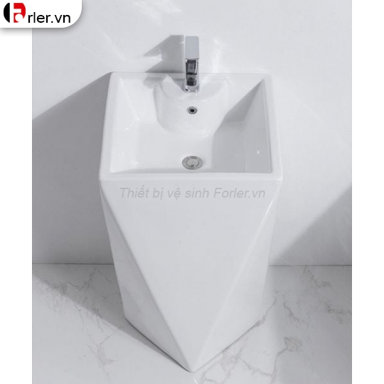 Lavabo Sứ Trụ Đứng Liền Khối Kim Cương Forler