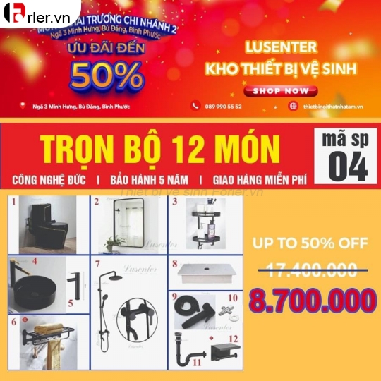 Combo trọn bộ 1 món thiết bị vệ sinh CB-LSVS03
