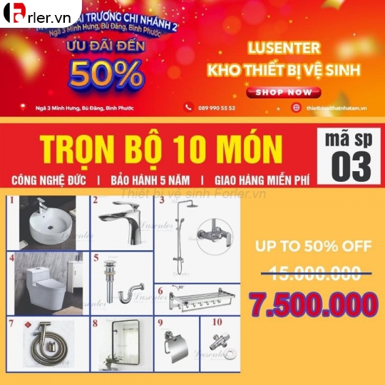 Combo trọn bộ 1 món thiết bị vệ sinh CB-LSVS05
