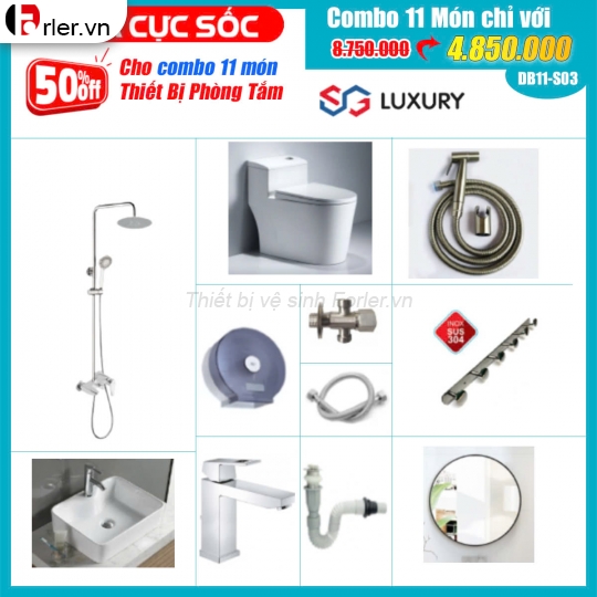 Combo 11 món thiết bị phòng tắm Forler CB-FLTBVS02