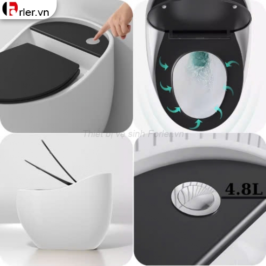 Bồn Cầu Trứng Viền Chỉ Vàng FORLER