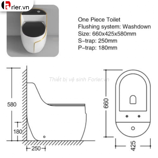 Bồn Cầu Trứng Sọc FORLER