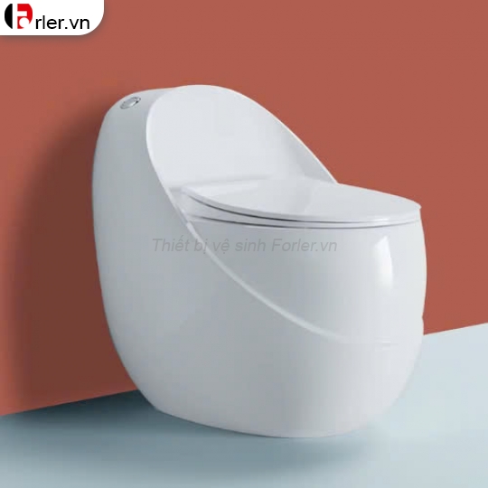 Bồn Cầu Trứng Lưng Bầu Viền Vàng FORLER