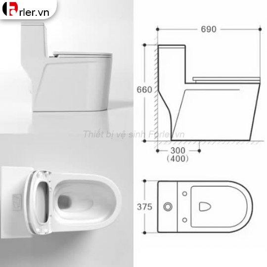 Bồn Cầu Cao Cấp Một Khối 107 FORLER