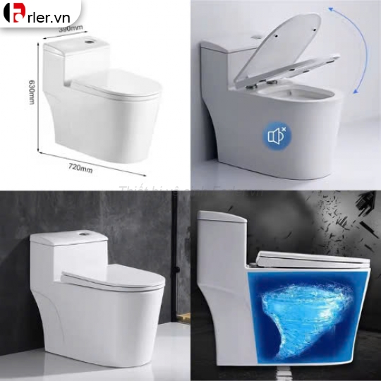 Bồn Cầu Một Khối Trắng Đen FORLER 