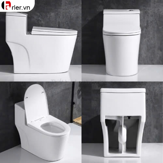 Bồn Cầu Một Khối Trắng Đen FORLER 