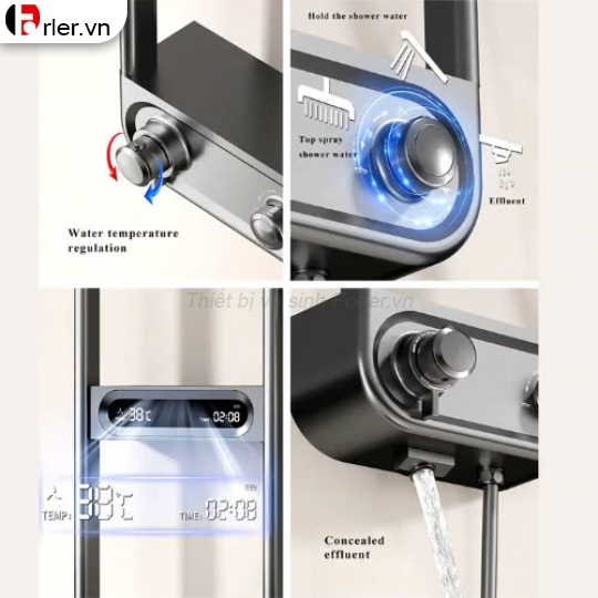 Sen Tắm Nóng Lạnh Vòng Cung hiển thị nhiệt FORLER