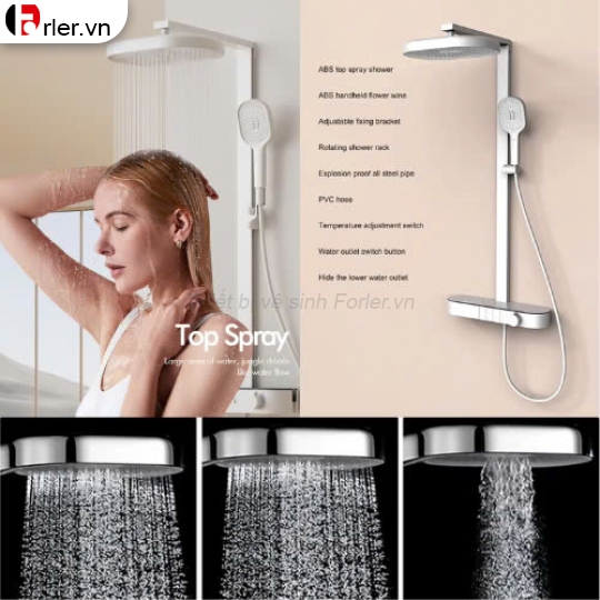 Sen Tắm Nóng Lạnh Thanh Bầu 3 phím Inox FORLER