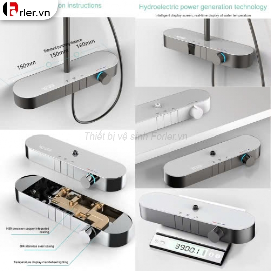 Sen Tắm Nóng Lạnh Thanh Bầu 3 phím Inox FORLER