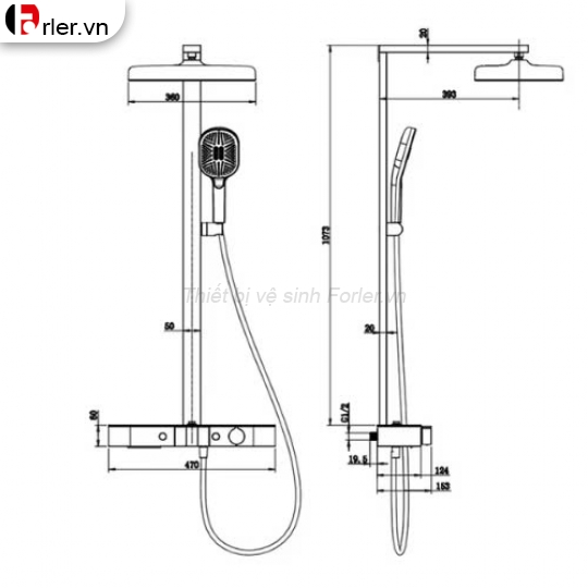 Sen Tắm Nóng Lạnh Thanh Bầu 3 phím Inox FORLER