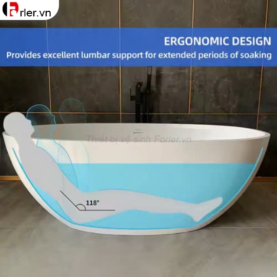 Bồn tắm nằm cao cấp Bát Trắng FORLER