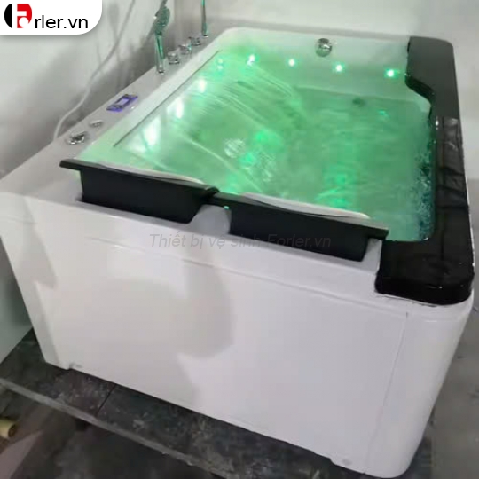 Bồn Tắm Massage Chữ Nhật Kính Xanh FORLER