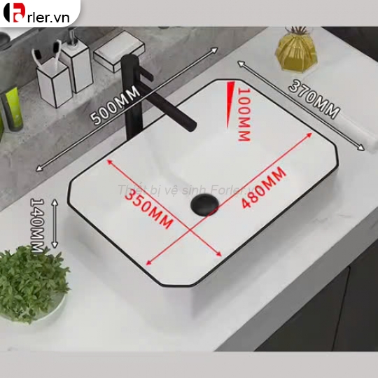 Lavabo Chữ Nhật có Để Vòi FORLER