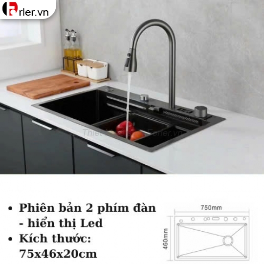 Bồn Rửa Chén 2 phím Có Hộc Dao FORLER