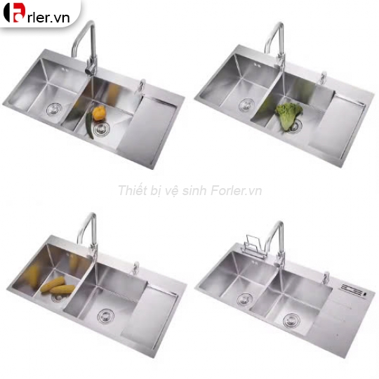 Chậu Rửa Chén Inox 304 - 2 Hộc - Có Bàn Chờ FORLER