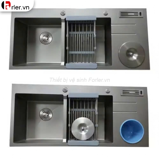 Chậu Rửa Chén Inox 304 - 2 Hộc - Có Bàn Chờ FORLER