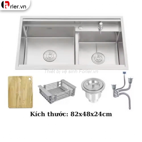 Chậu Rửa Chén 2 Hộc Lệnh Inox FORLER