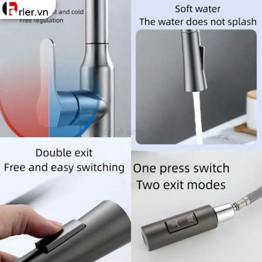 Vòi Rửa Dây Rút Chén Nóng Lạnh FORLER