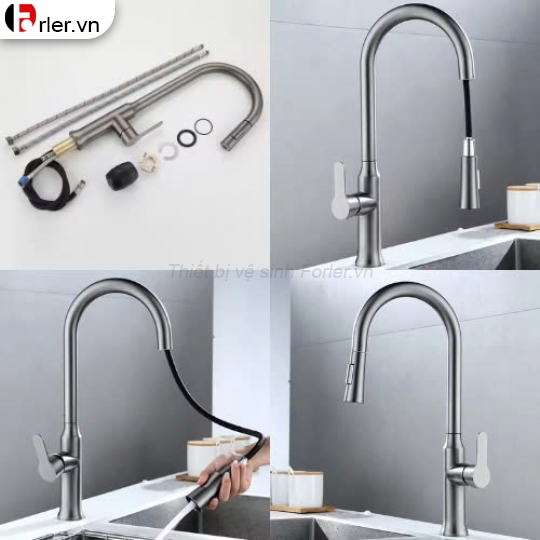 Vòi Rửa Dây Rút Chén Nóng Lạnh FORLER