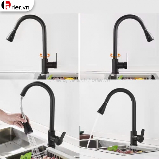 Vòi Chén Dây Rút Inox Tròn Loe FORLER