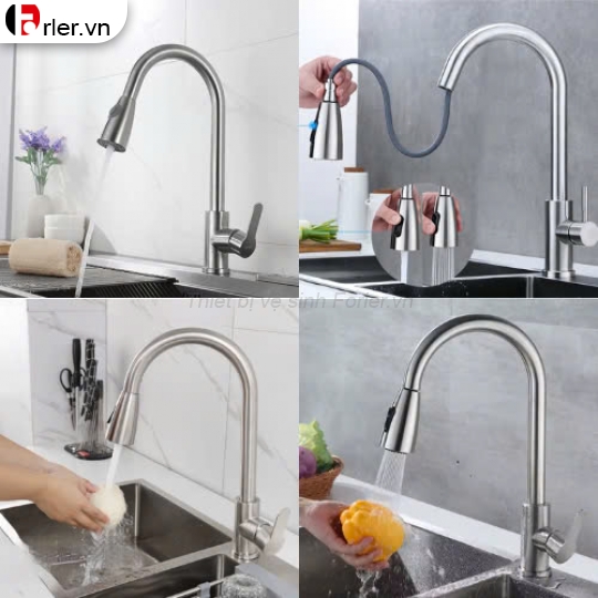 Vòi Chén Dây Rút Inox Tròn Loe FORLER