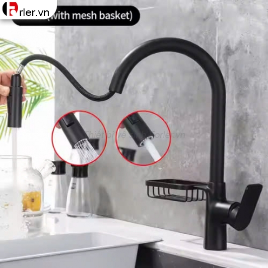 Vòi Chén Rút Có Giá Để Xà Bông Nóng-Lạnh FORLER