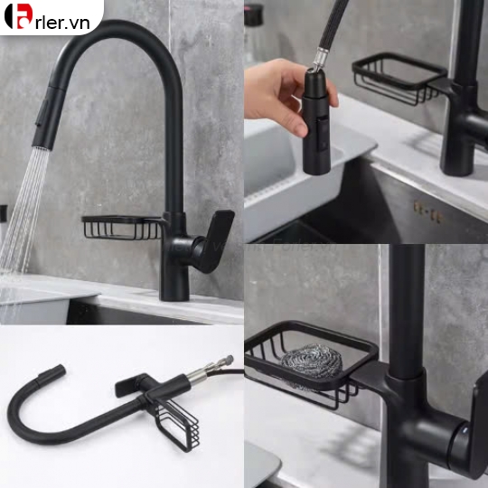 Vòi Chén Rút Có Giá Để Xà Bông Nóng-Lạnh FORLER