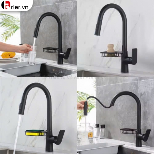 Vòi Chén Rút Có Giá Để Xà Bông Nóng-Lạnh FORLER