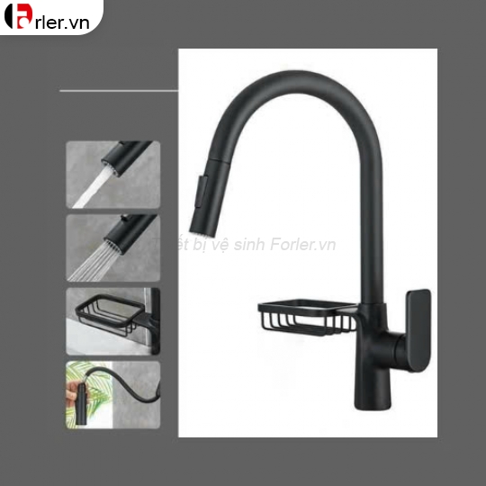 Vòi Chén Rút Có Giá Để Xà Bông Nóng-Lạnh FORLER