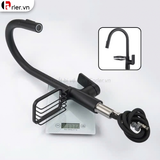 Vòi Chén Rút Có Giá Để Xà Bông Nóng-Lạnh FORLER