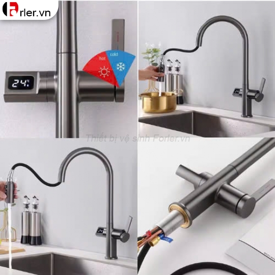 Vòi Chén Nhiệt Độ Có Rút Nóng-Lạnh FORLER