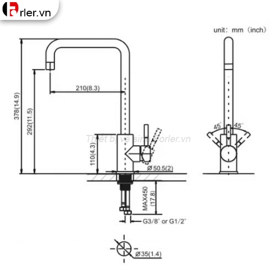 Vòi Rửa Chén Inox Nóng _ Lạnh FORLER