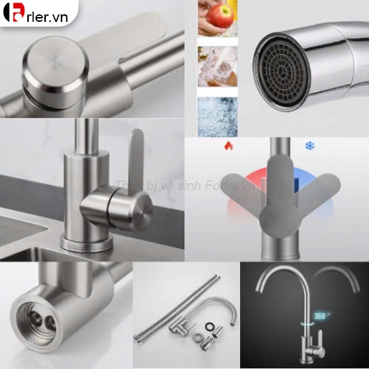 Vòi Rửa Chén Nóng Lạnh Vòng Cung FORLER